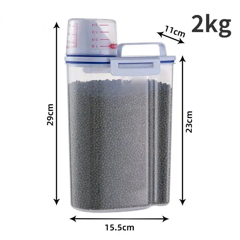 1.5kg/2kg Pet Food Storage Container Cat Food Bin Airtight Moisture Proof Dog Food Bucket Fish Food Container Cat Food Canister WLP Company