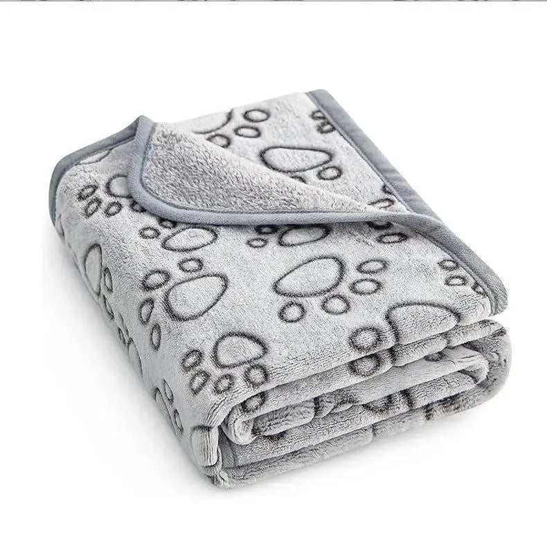 2PCS Soft Fluffy High Quality Pet Blanket Cute Cartoon Pattern Paw Print Dog Pet Mat Warm and Comfortable Blanket for Cat Dogs WLP Company