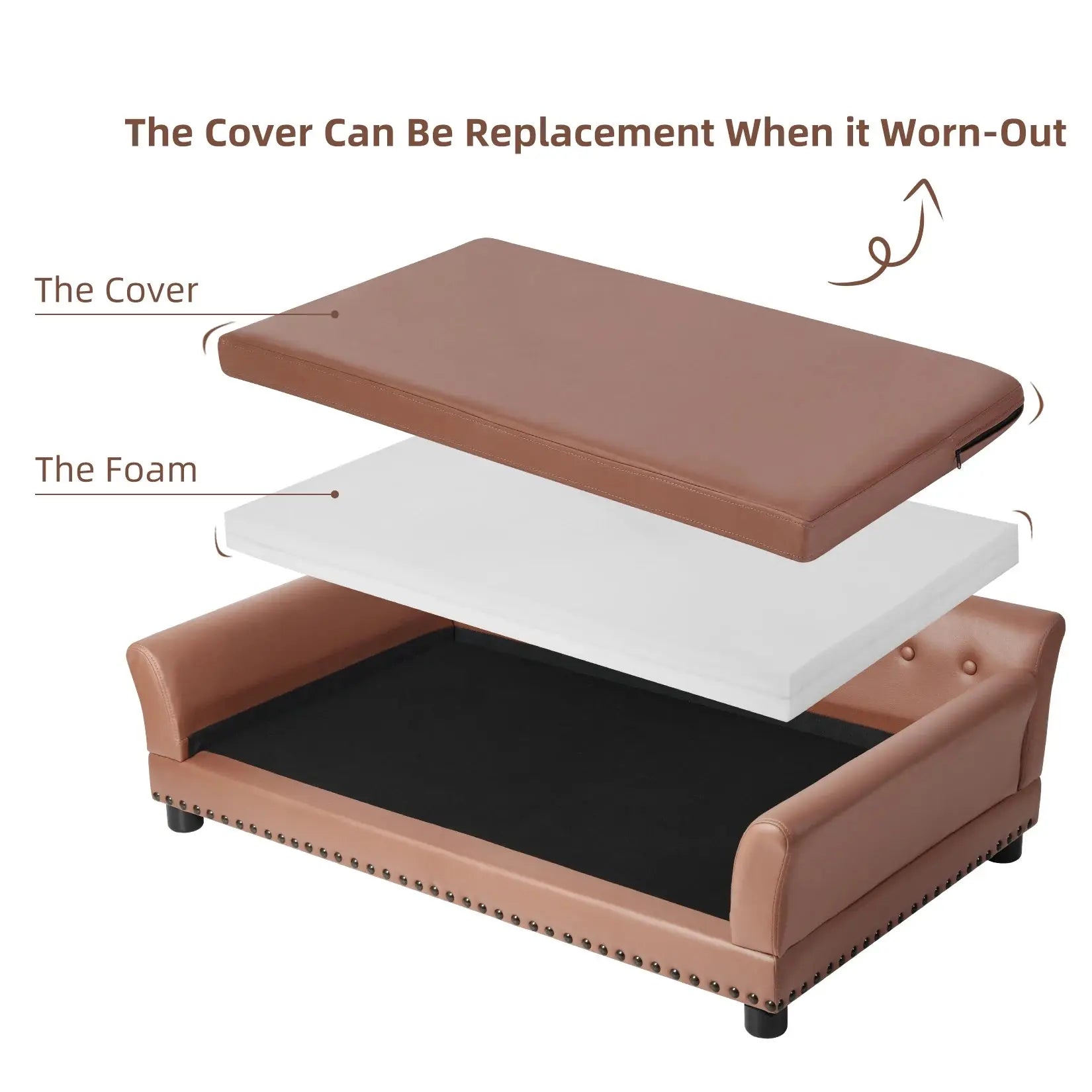Pet Sofa Bed: BingoPaw Waterproof Sofa-type Dog Bed Pet Snuggle Lounge Bed with Removable Cushion WLP Company