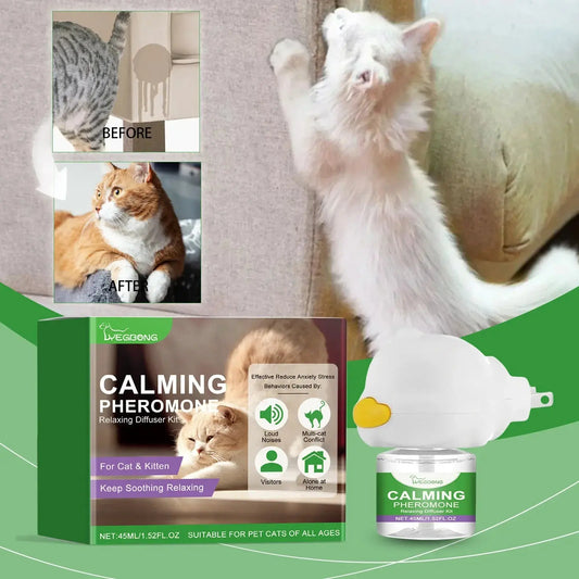 Cat Calming Diffuser Kit Refill Calming Mood Relaxing Anti Anxiety Stress Soothing Comforting Pets Pheromone Calming Diffuser WLP Company