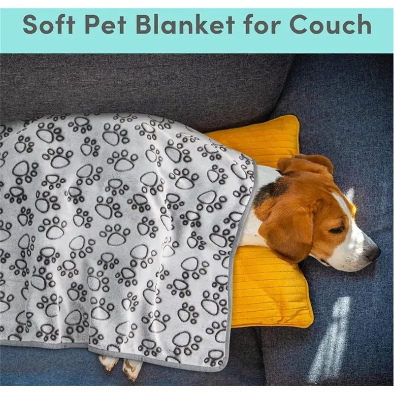 Dog Bed Mat Blanket Soft Fluffy Pet Sleeping Blanket Cute Paws Pattern Pet Travel Mat Warm Comfortable Blankets for Cat Dogs WLP Company