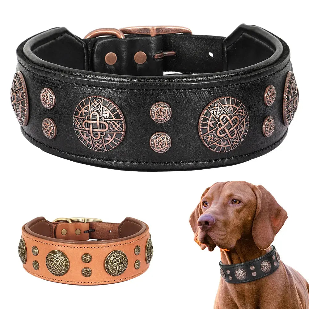 Genuine Leather Dog Collar for French Bulldog Labrador WLP Company