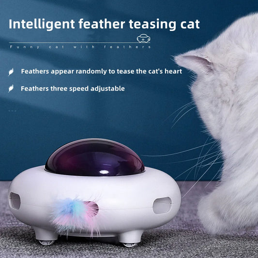 Cat Toy Smart Teaser UFO Pet Turntable Catching Training toys