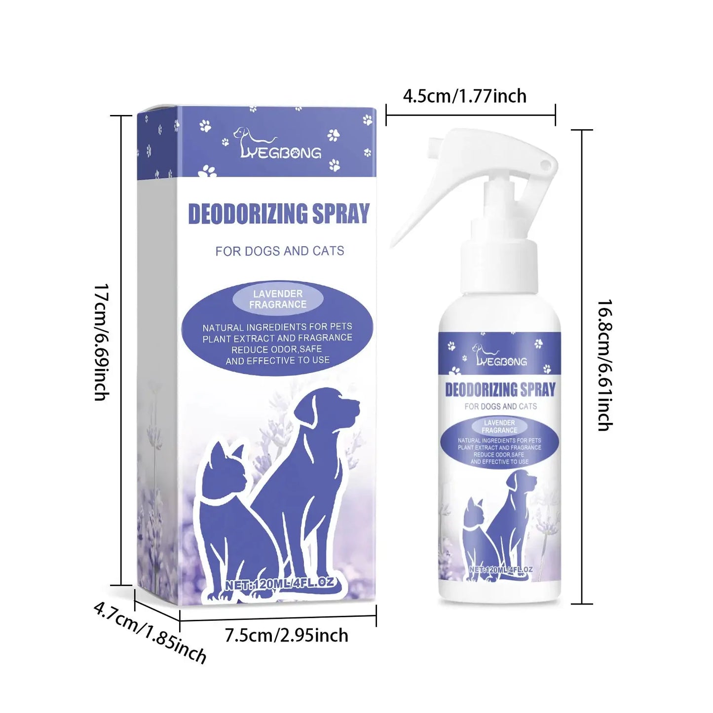 Pet Deodorant Spray for Cats & Dogs - Kitten Puppy Bad Breath Freshener Long-Lasting Perfume Odor Remover Pet Cleaning Supplies WLP Company