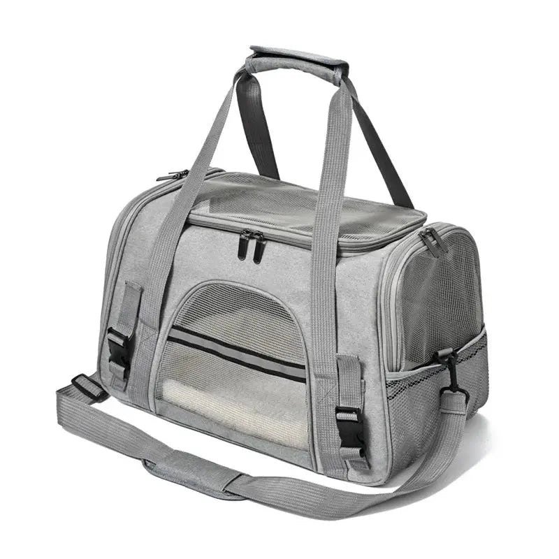 Portable Cat Carrier Bag Soft-Sided Pet Carrying Four-Sided Breathable Carrier Bags with Fur Pad Cats Handbag Travel Bag Transport Bag WLP Company