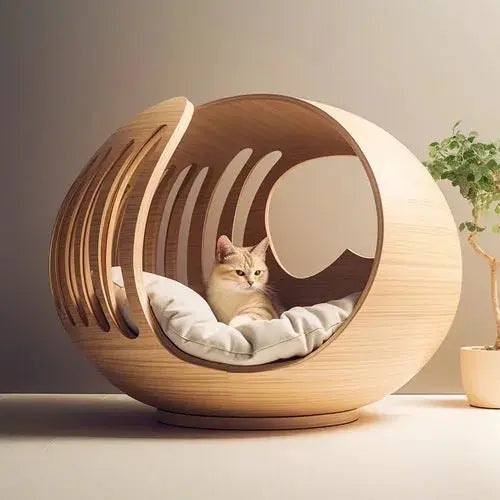 modern cat house Semi-Enclosed Cat House - Unique Design for Comfort and Style WLP Company