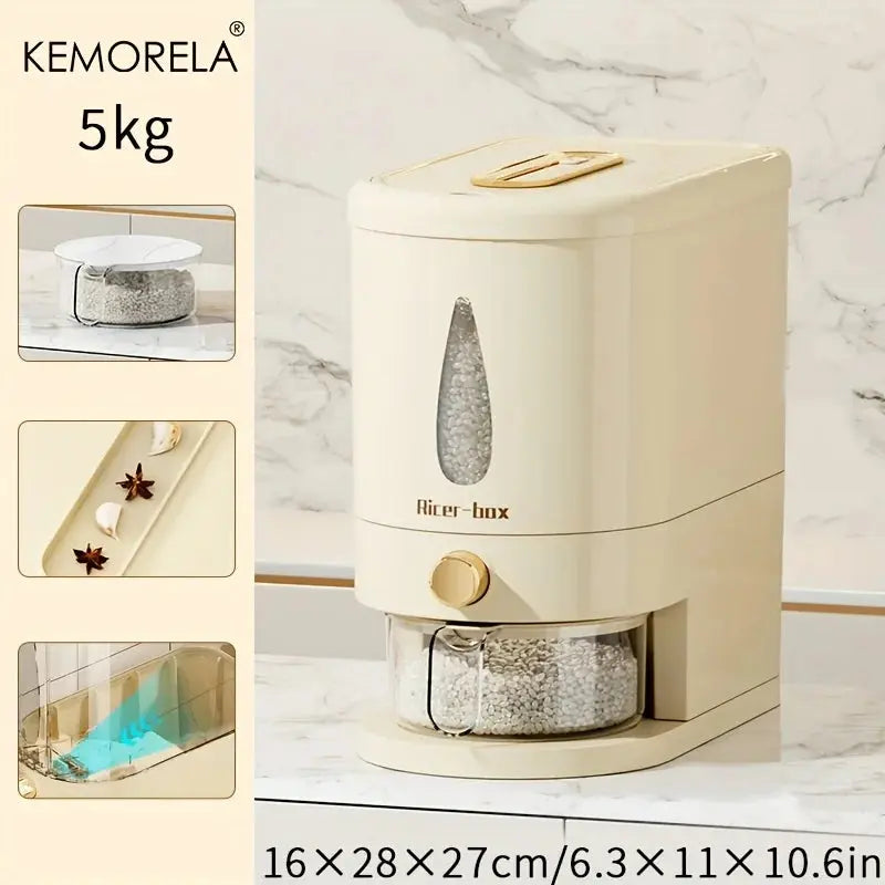 5/10kg Airtight Pet Food Storage Container with Insect-Proof Dispenser Easy-Squeeze Built-In Measuring Cup Cats & Dogs WLP Company