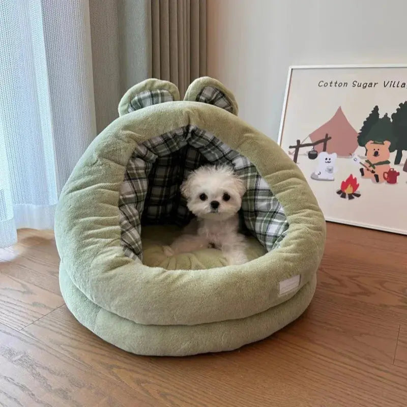 Pet Nest Semi-Enclosed Hairy Cat Nest House Winter Warm Dog Bed Cushion Dog Accessories WLP Company