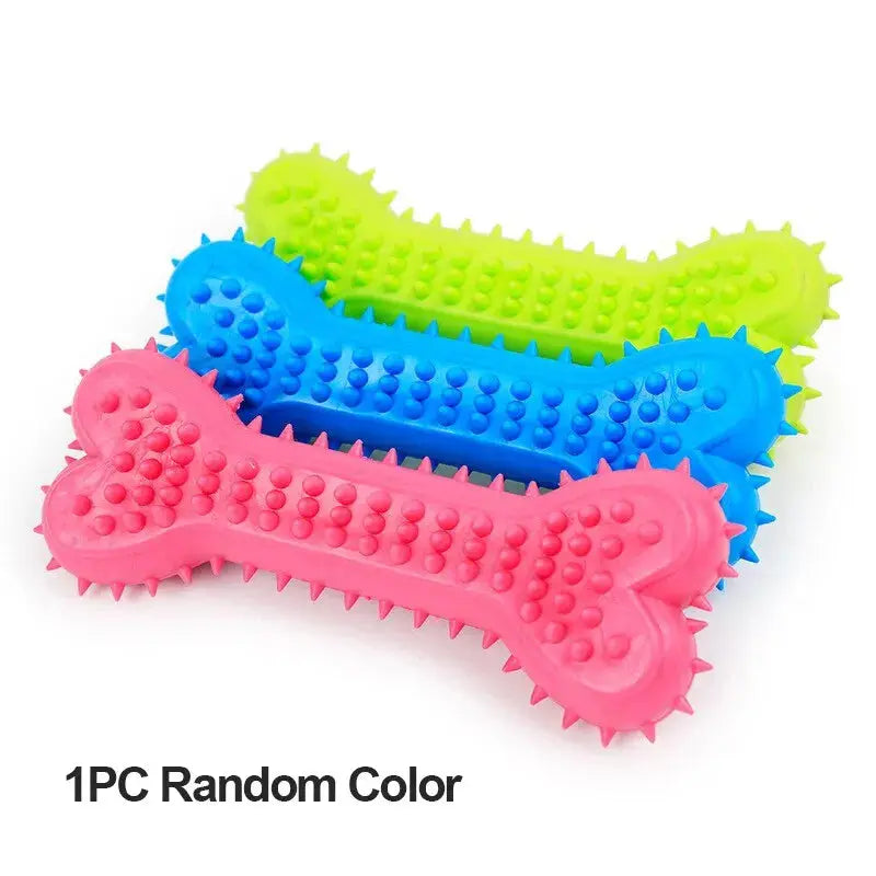 1PC Pet Chew Toy Soft Rubber Bite-resistance Bone Shape Teeth Grinding Chewing Toys for Small Dogs Training Pet Supplies WLP Company