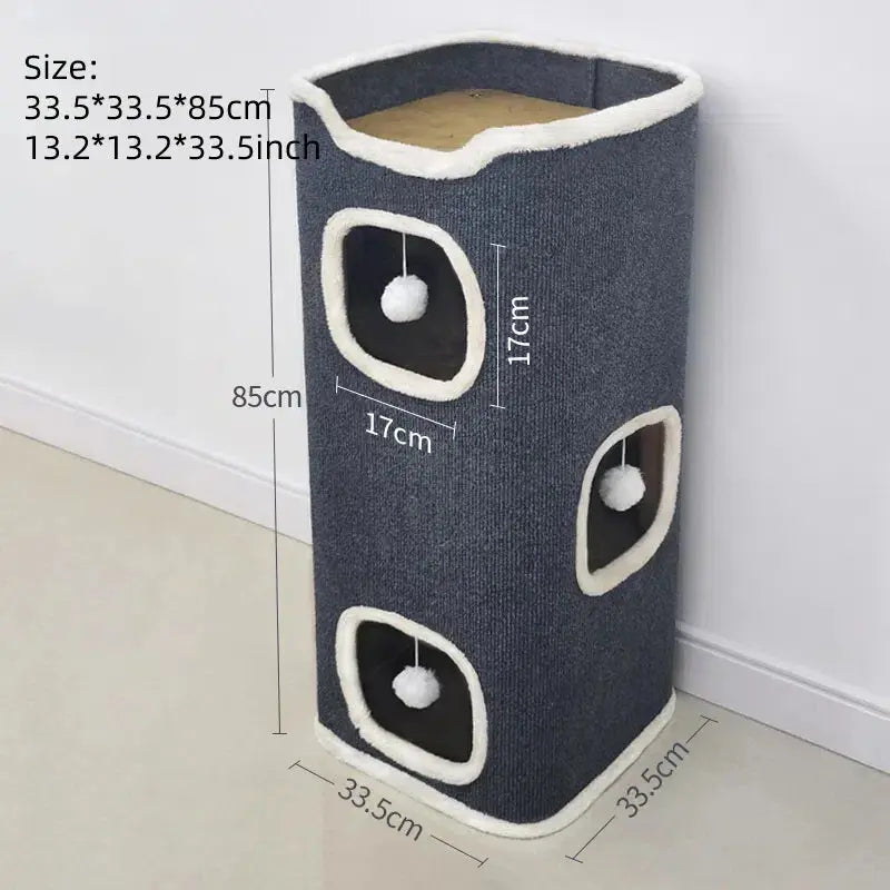 3-tiers Cat Bed Pet House Covered Cave with Soft Mat WLP Company