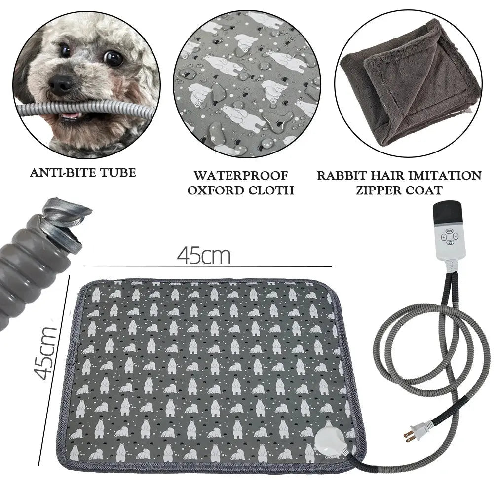 220V 20W Pet Electric Heating Pads Heated Blanket Winter Dog Cats Warmer Mat Sleeping Bed Pet Supplies Washable blanket Mats WLP Company