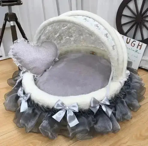 High-End Comfort Luxury Pet Bed - Coral Velvet Cradle with Aluminum Bracket WLP Company