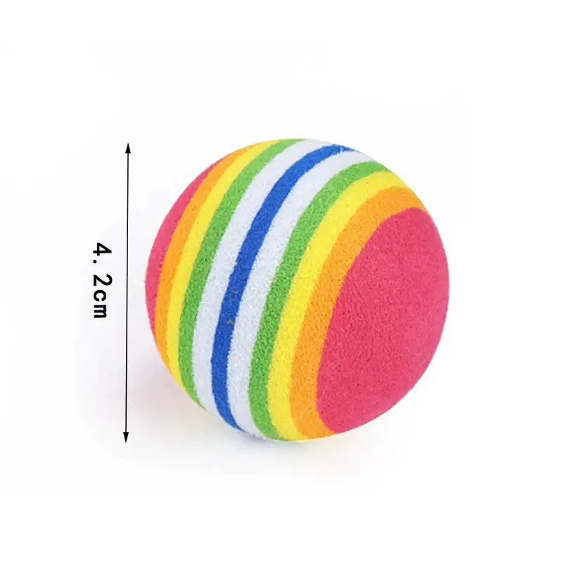 3/5/10 Rainbow Cat Toy Balls Striped Elastic Balls Wear resistant and Bite resistant Rubber Balls Suitable for Cats to Play with WLP Company