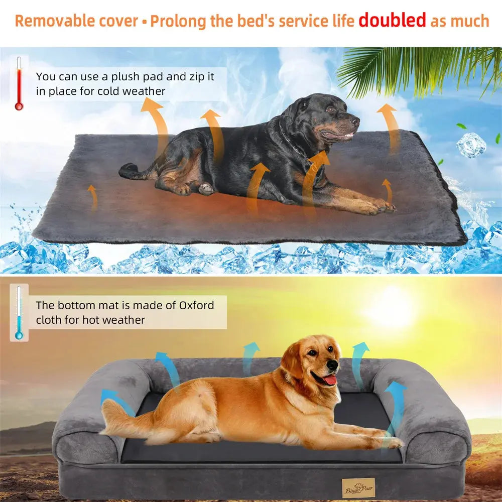 XXXL Large Calming Dog Bed Orthopedic Memory Foam Sofa Couch Waterproof Removable Cover Plush Mat for Small Medium Large Dogs WLP Company