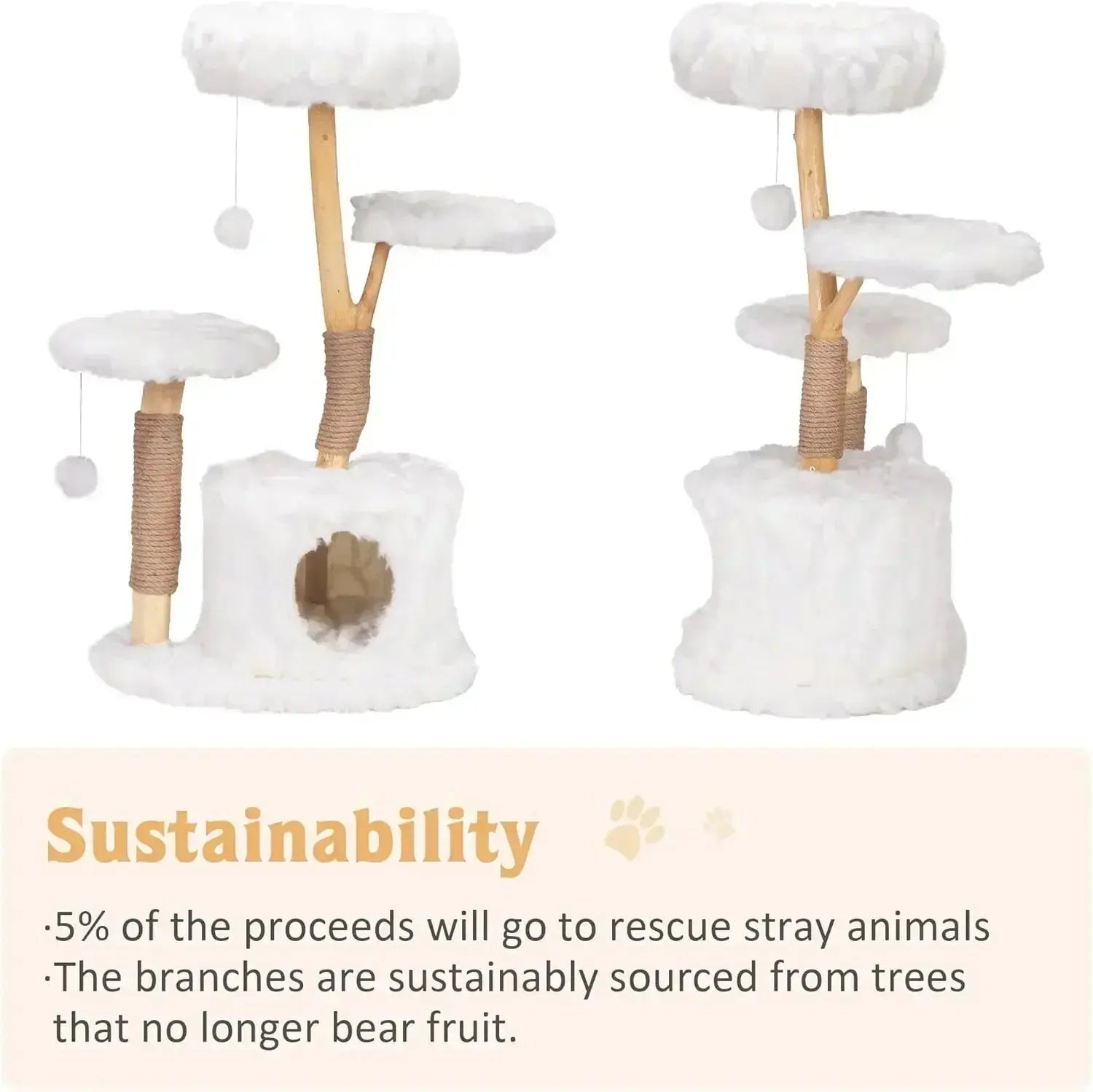 Natural Branch Cat Tower - Premium Cat Furniture WLP Company