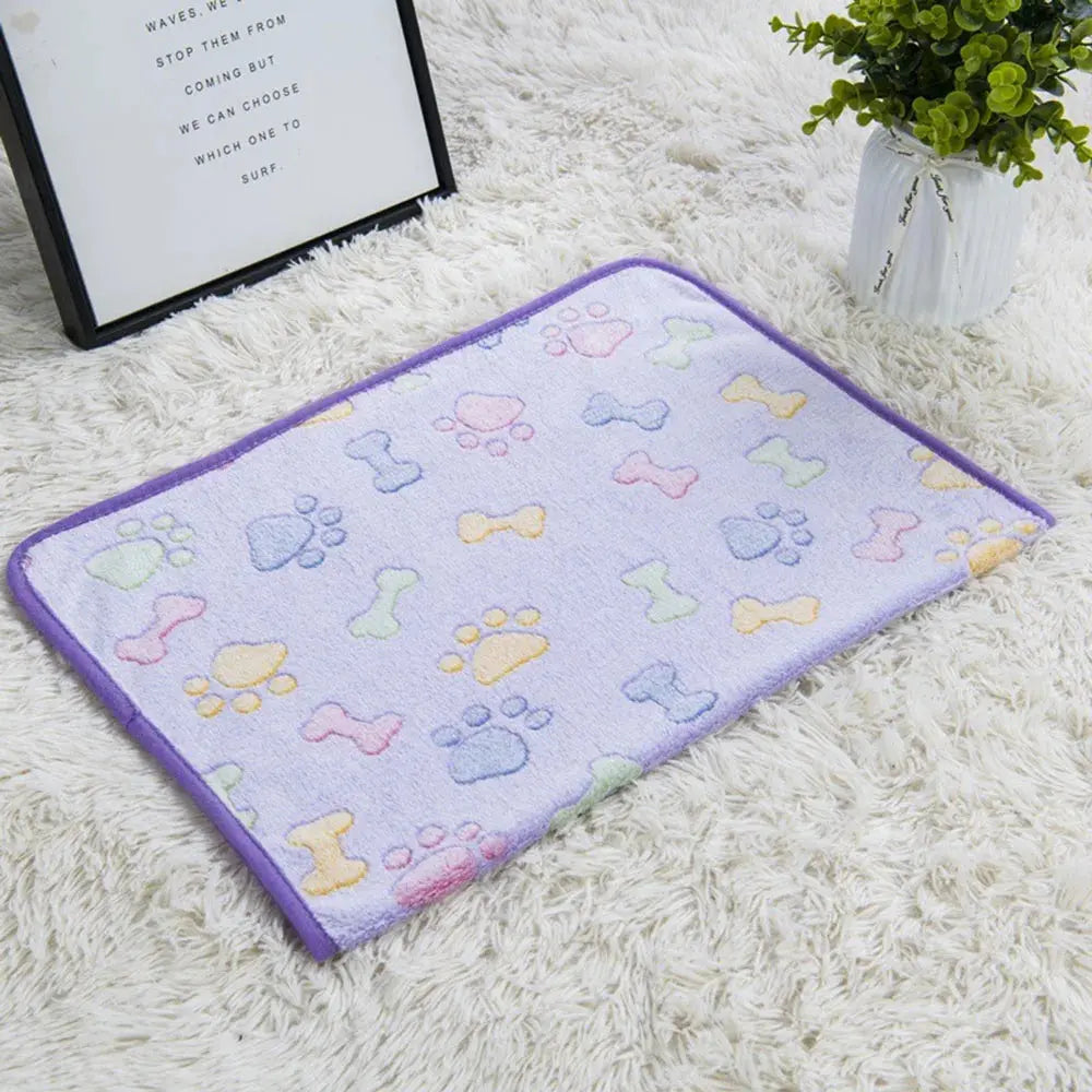 Dog Bed Blanket Bed Mat Soft Fleece Cat Blanket Cute Printed Pet Travel Mat Breathable Cozy Warm Blankets for Small Medium Dogs WLP Company