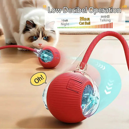 Cat toys Cat Interactive Ball Toys Automatic Rolling Ball Faux Tail Rechargeable Smart Pet Electric Toy Dog Cat Training Imitate Mouse WLP Company