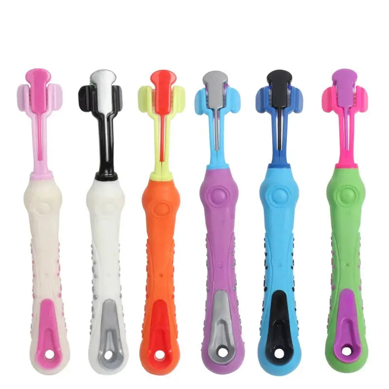 Three Sided Pet Toothbrush Multi-angle Toothbrush Cleaning Dog Cat Brush Bad Breath Pet Dental Care Cat Cleaning Mouth WLP Company