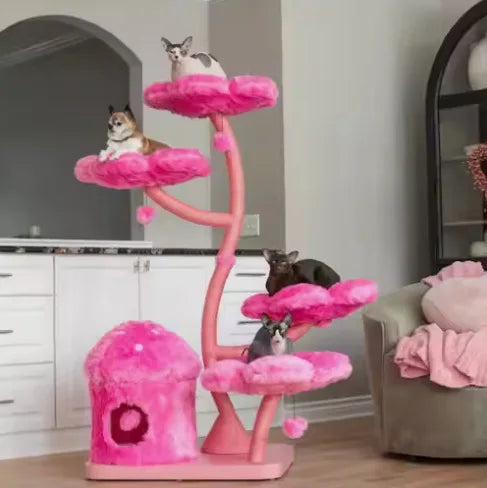 Modern Design Flower Cat Tree with Large Hammock - Premium Quality