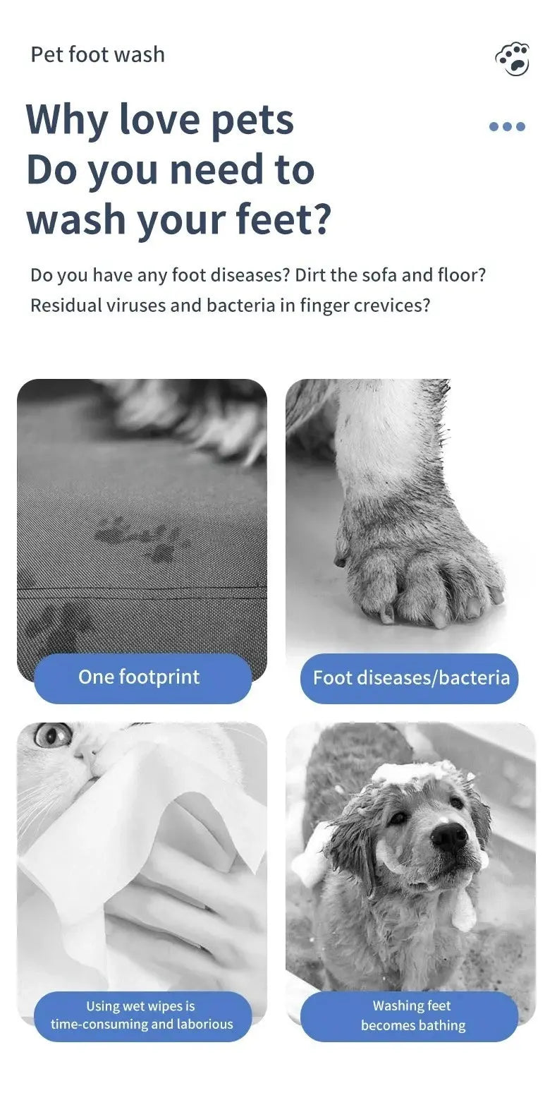 Pet Foot Washing Machine Electric Pet Paw Cleaner Automatic Dog Quick Cleaner Pet Paw Portable Low Noise Waterproof Foot Cup WLP Company