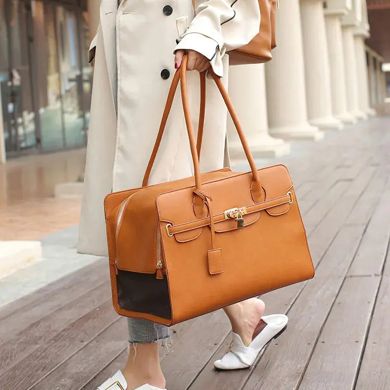 luxury pet carrier Fashion Leather Pet Carrier Bag, Breathable WLP Company