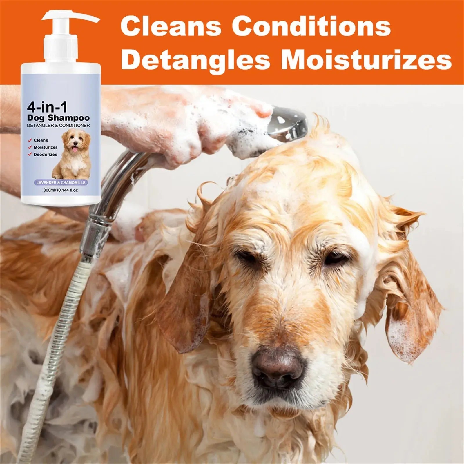 4-In-1 dog shampoo Dog Shampoo - Cleanses, Conditions, Smoothes, Moisturizes With Lavender Chamomile - Pet-Friendly Formula WLP Company