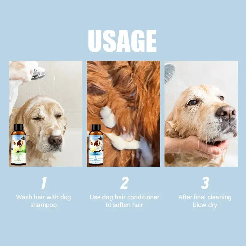 Pet Shower Gel and Conditioner Combo Pack, Perfect Clean Shampoo and Conditioner, Chemical Free, for Pets Cats and Dogs WLP Company
