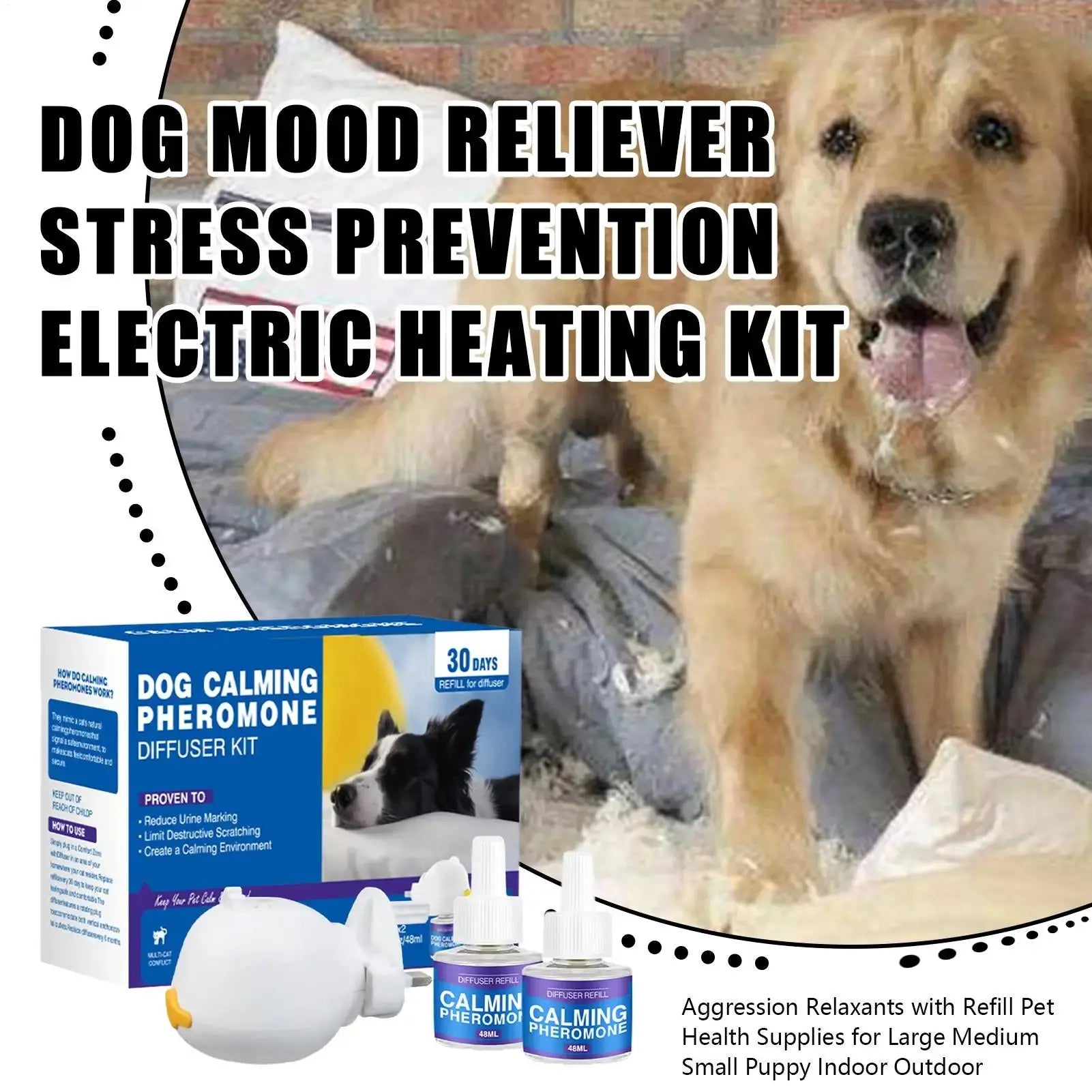 Dog Pheromones Calming Diffuser Appeasing Pheromone Diffuser To Calm Dogs Stop Stress Pet Health Supplies Reduce Aggression WLP Company