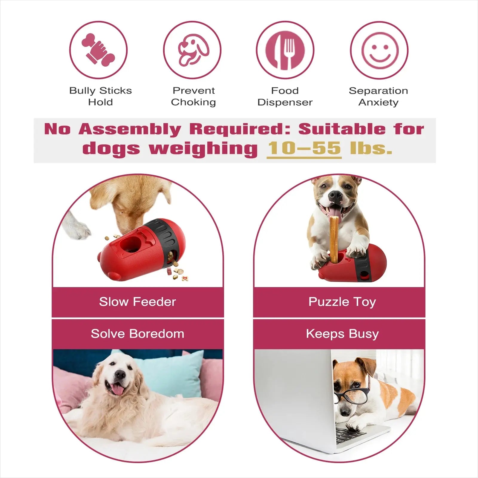 Dog Puzzle Toy Elliptical Track Rolling Increase Intelligence Ball Leaky Food Develop Good Habits Durable Interactive Pet Toys WLP Company