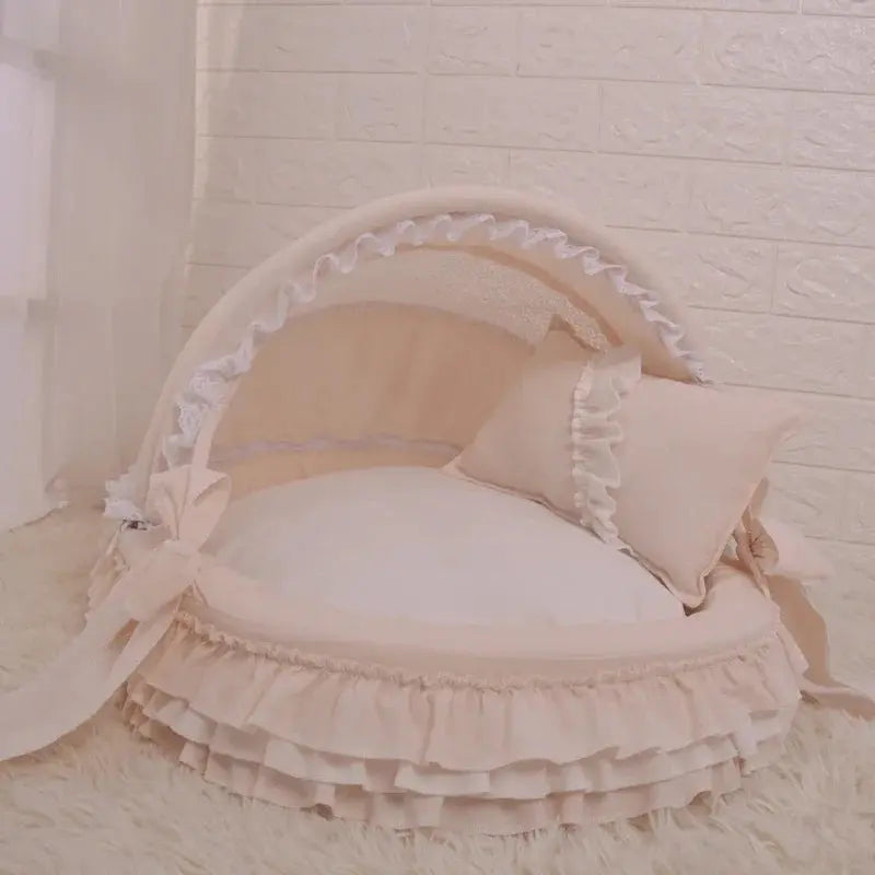 High-End Comfort Luxury Pet Bed - Coral Velvet Cradle with Aluminum Bracket WLP Company