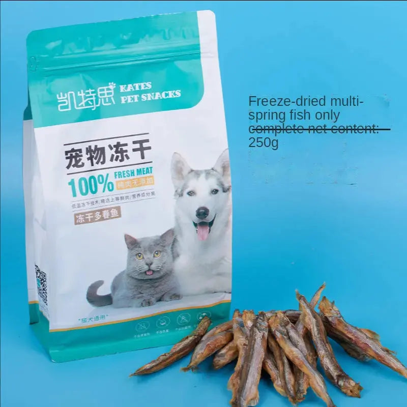 freeze-dried fish Freeze-dried spring fish, cat snacks, dried small fish, pet dogs, freeze-dried beautiful hair and teeth cleaning WLP Company