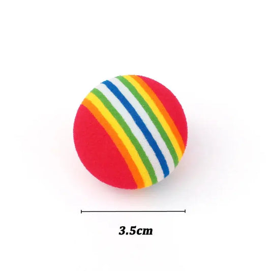 10Pcs Colorful Cat Toy Ball EVA Bite-Resistant Elastic Rainbow Ball Kitten Puppy Chewing Training Interactive Toys Pet Supplies WLP Company