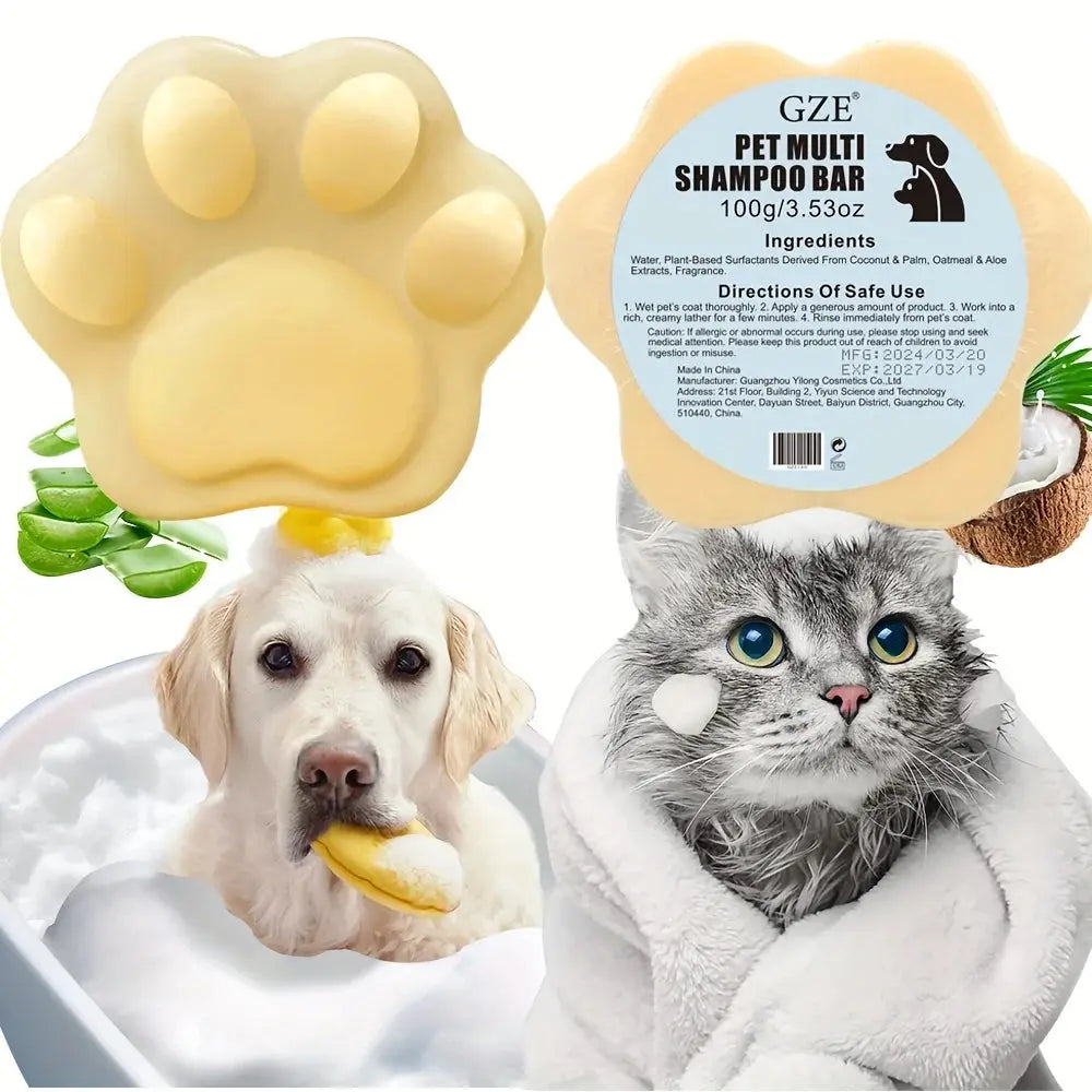 GZE Pet Shampoo & Conditioner 2 in 1 Bar Soap For Dogs & Cats - Helps Itching, Hot Spots, Irritation & Allergies, Sensitive Skin WLP Company