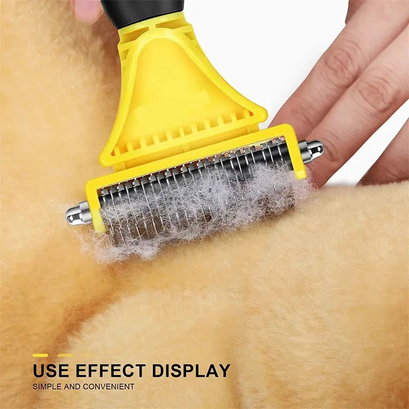 pets grooming brush Pets Stainless Steel Grooming Brush - Two-Sided Shedding and Dematting WLP Company