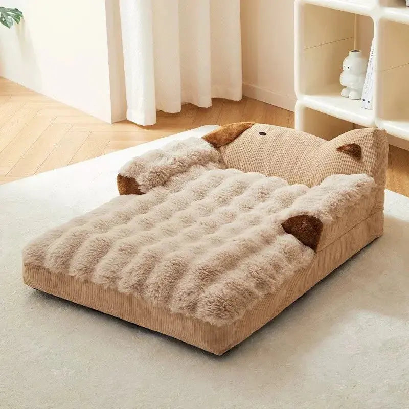 Soft Plush Dog Bed Sofa Winter Warm Pet Sleeping Mat for Small Medium Dogs Cats Removable Puppy Bed Luxury Cozy Cat Sleeping Bed WLP Company