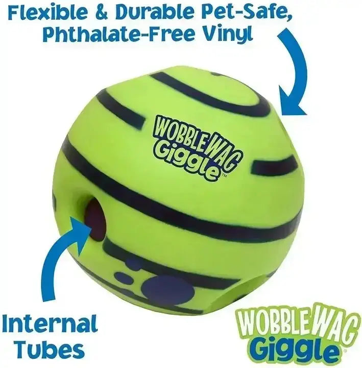 Pet Dog Toy Ball Wobble Wag Giggle Sound-Emitting Glow Ball Interactive Dog Toy Funny Indoor or Outdoor Play Agility Training WLP Company