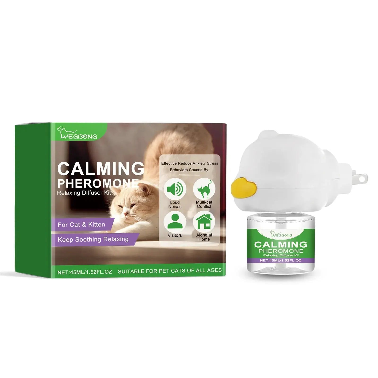 Cat Calming Diffuser Cat Pheromone Plug-In Relaxants Prevent Howling Pet Dogs Anti-Anxiety Reduces Anxiety Cat Calming Liquid WLP Company
