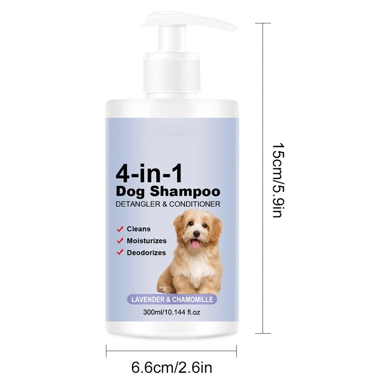 4-In-1 dog shampoo Dog Shampoo - Cleanses, Conditions, Smoothes, Moisturizes With Lavender Chamomile - Pet-Friendly Formula WLP Company