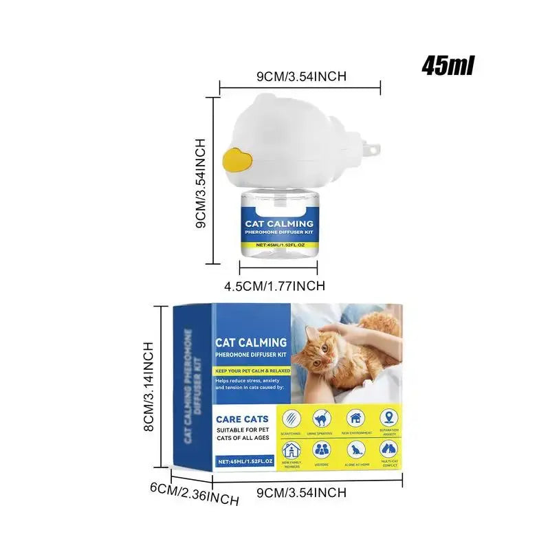 Cat Calming Diffuser Cat Emotion Diffuser 45ml Long Lasting Pheromone Plug-in Relaxants Calm Relaxing Home Cat Calm Relaxing WLP Company