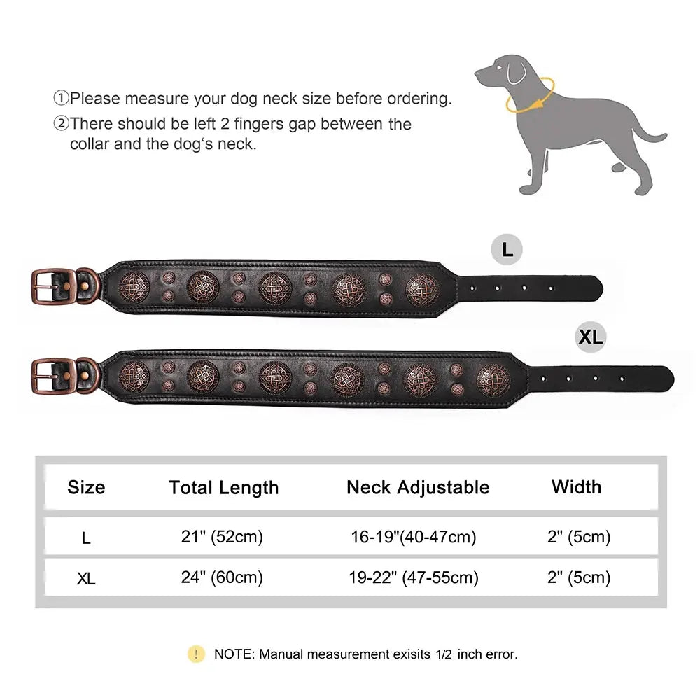 Genuine Leather Dog Collar for French Bulldog Labrador WLP Company