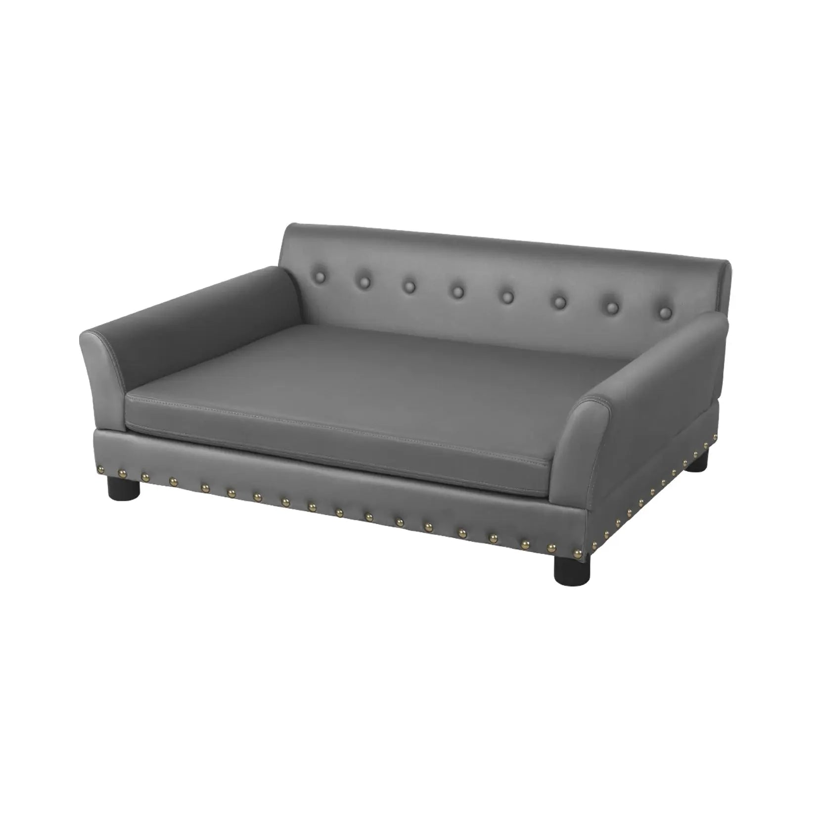 Elevated Dog Bed Sofa Microfiber Leather Cover Luxurious Extra Large Pet Snuggle Lounge Chair with Removable Cushion WLP Company