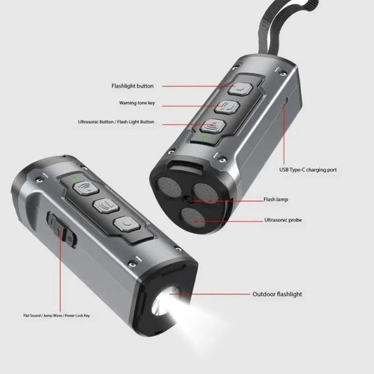 Pet Dog Repeller Ultrasonic Dog Training Device Rechargeable Anti-Bark Triple Sonic Emitter Deterrent Device with LED Flashlight WLP Company