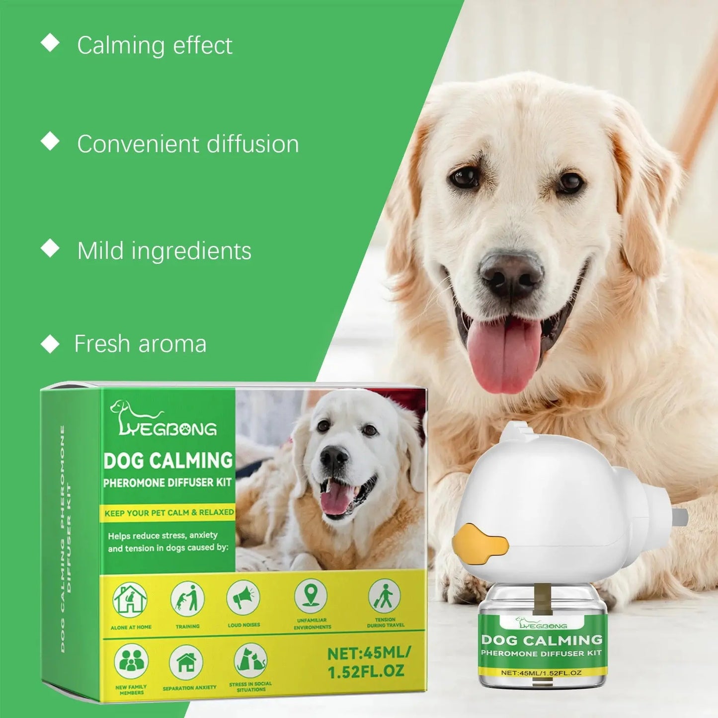 stress relief for pets 45ml Cats Dogs Stress Calming Care Kit, Long-lasting Pet Anxiety Relief Calming Diffuser, Perfect For Travel WLP Company