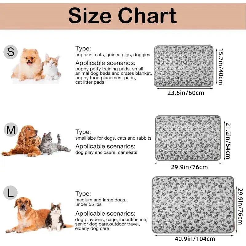 Dog Bed Mat Blanket Soft Fluffy Pet Sleeping Blanket Cute Paws Pattern Pet Travel Mat Warm Comfortable Blankets for Cat Dogs WLP Company