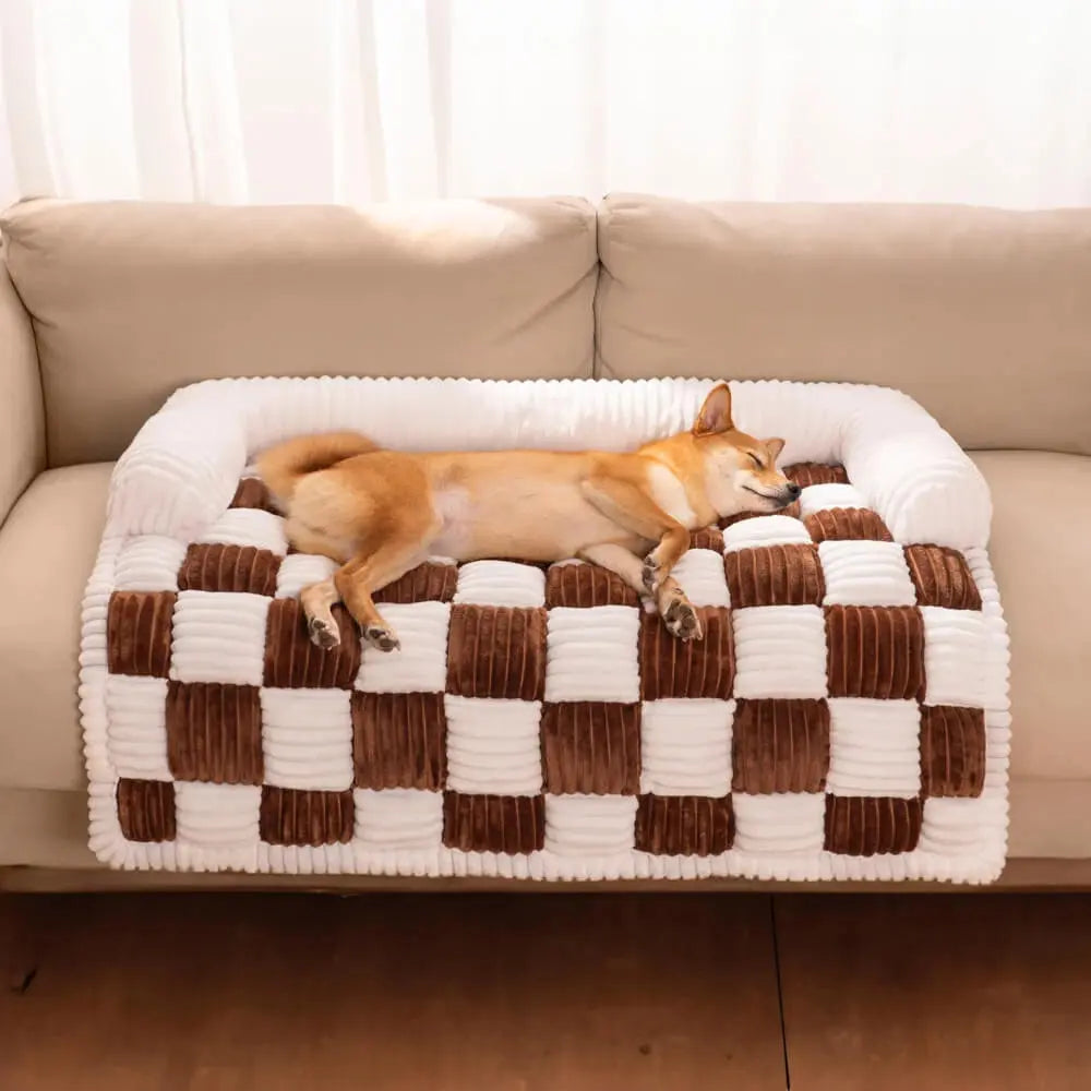 Plush Dog Bed Sofa Couch For Large Dogs Pet House Mat Warm Nest Beds Kennel Soft Cat Puppy Cushion Long Plush Blanket Sofa Cover WLP Company