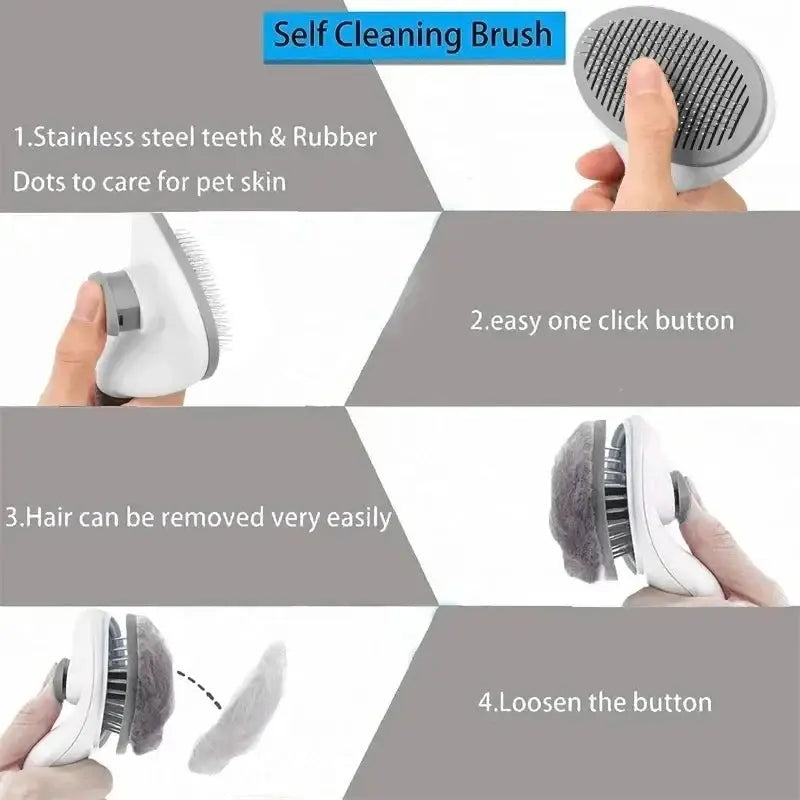 Self Cleaning Pet Hair Remover Brush | Reduce Shedding | Grooming Tool for Dogs and Cats WLP Company