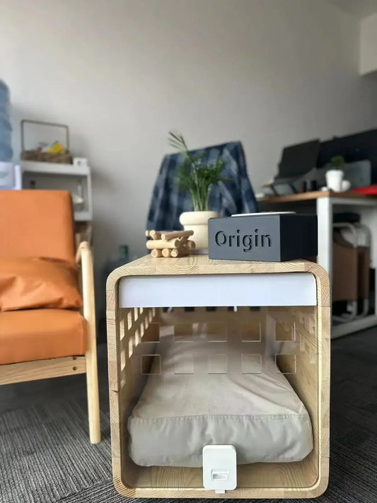 Acrylic Dog Kennel with Collapsible Wooden Frame Furniture