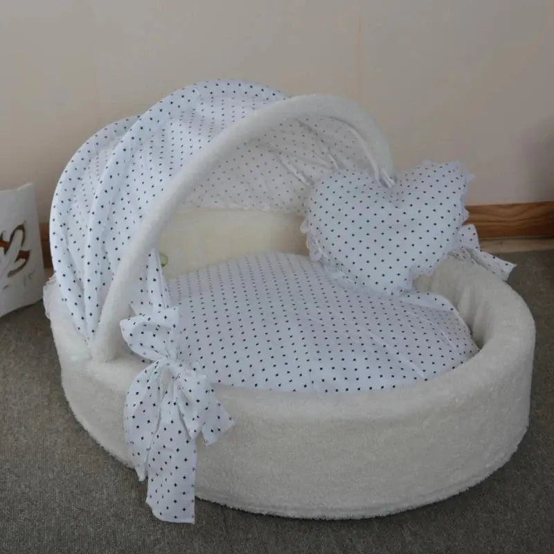High-End Comfort Luxury Pet Bed - Coral Velvet Cradle with Aluminum Bracket WLP Company