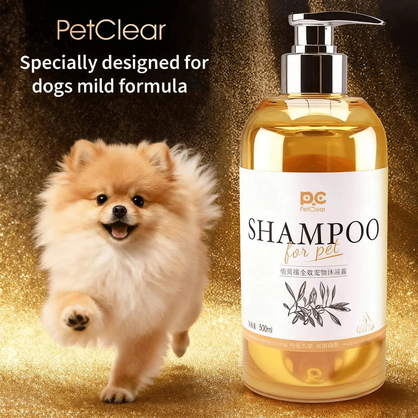 PETCLEAR 2-in-1 Dog Shampoo And Conditioner Mild Formula Puppy Bath Gel 500ml Special Design Cleaning Products for Dogs WLP Company
