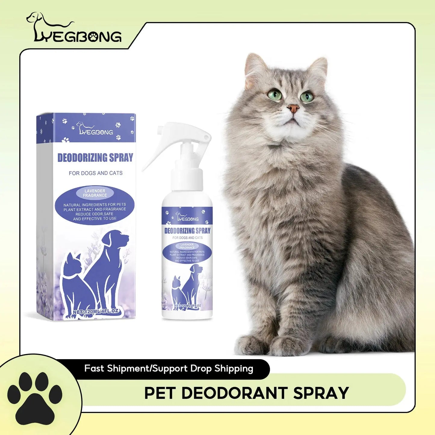 Pet Deodorant Spray for Cats & Dogs - Kitten Puppy Bad Breath Freshener Long-Lasting Perfume Odor Remover Pet Cleaning Supplies WLP Company